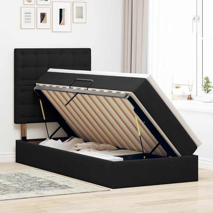 Letto con contenitore LED e materasso Nero 90 x 190 cm Velluto | homemem39