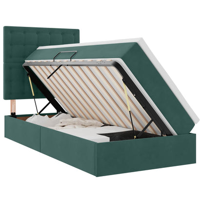 Letto con contenitore LED e materasso Verde Scuro 90 x 200 cm | homemem39