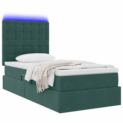 Letto con contenitore LED e materasso Verde Scuro 90 x 200 cm | homemem39