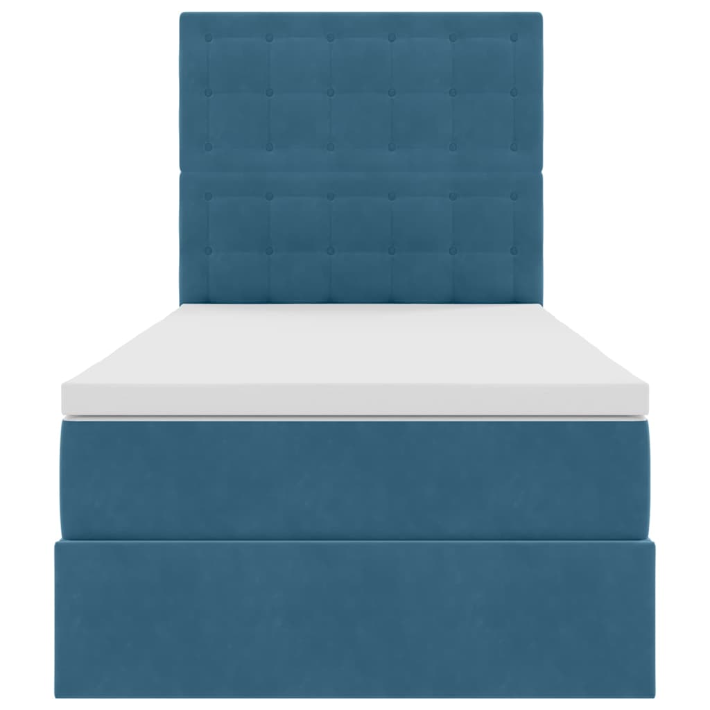 Letto con contenitore LED e materasso Blu Scuro 100 x 200 cm | homemem39