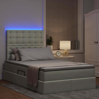Letto con testiera Grigio chiaro 120 x 200 cm Velluto