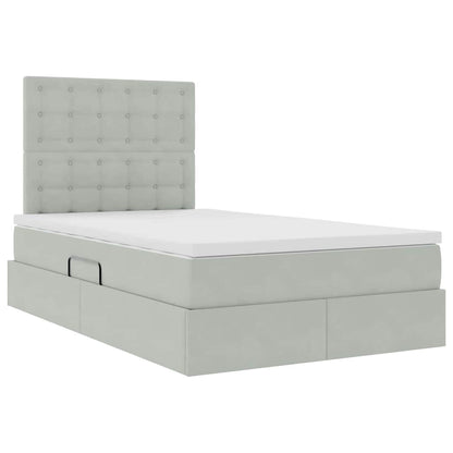 Letto con contenitore LED e materasso Grigio Chiaro | homemem39