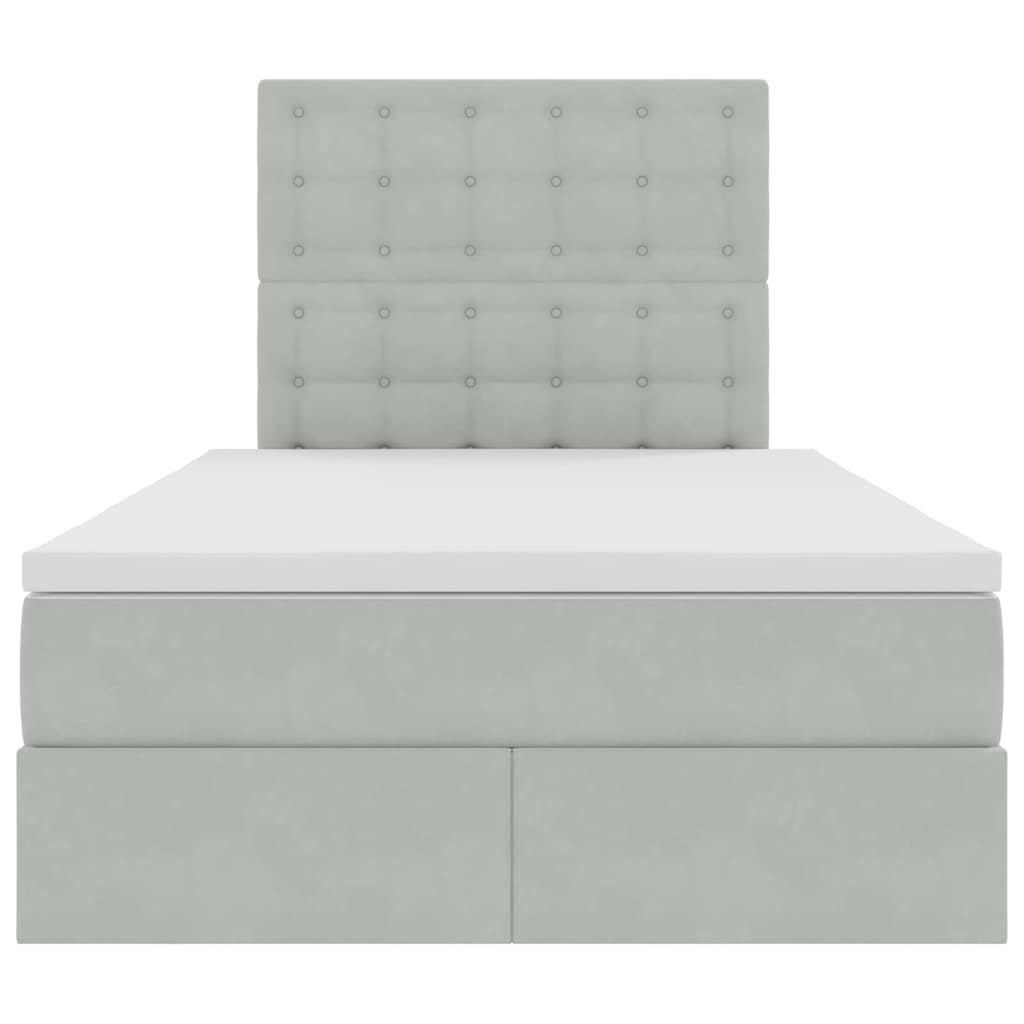Letto con testiera Grigio chiaro 120 x 200 cm Velluto