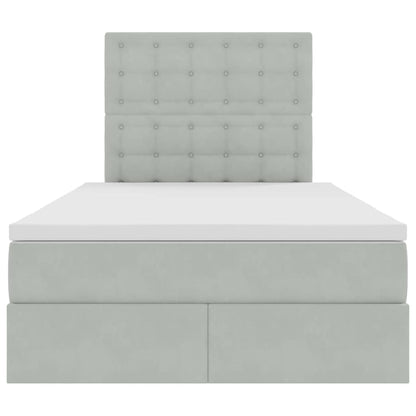 Letto con testiera Grigio chiaro 120 x 200 cm Velluto