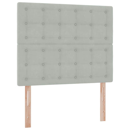 Letto con testiera Grigio chiaro 120 x 200 cm Velluto