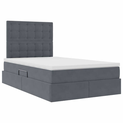 Letto con testiera Grigio scuro 120 x 200 cm Velluto