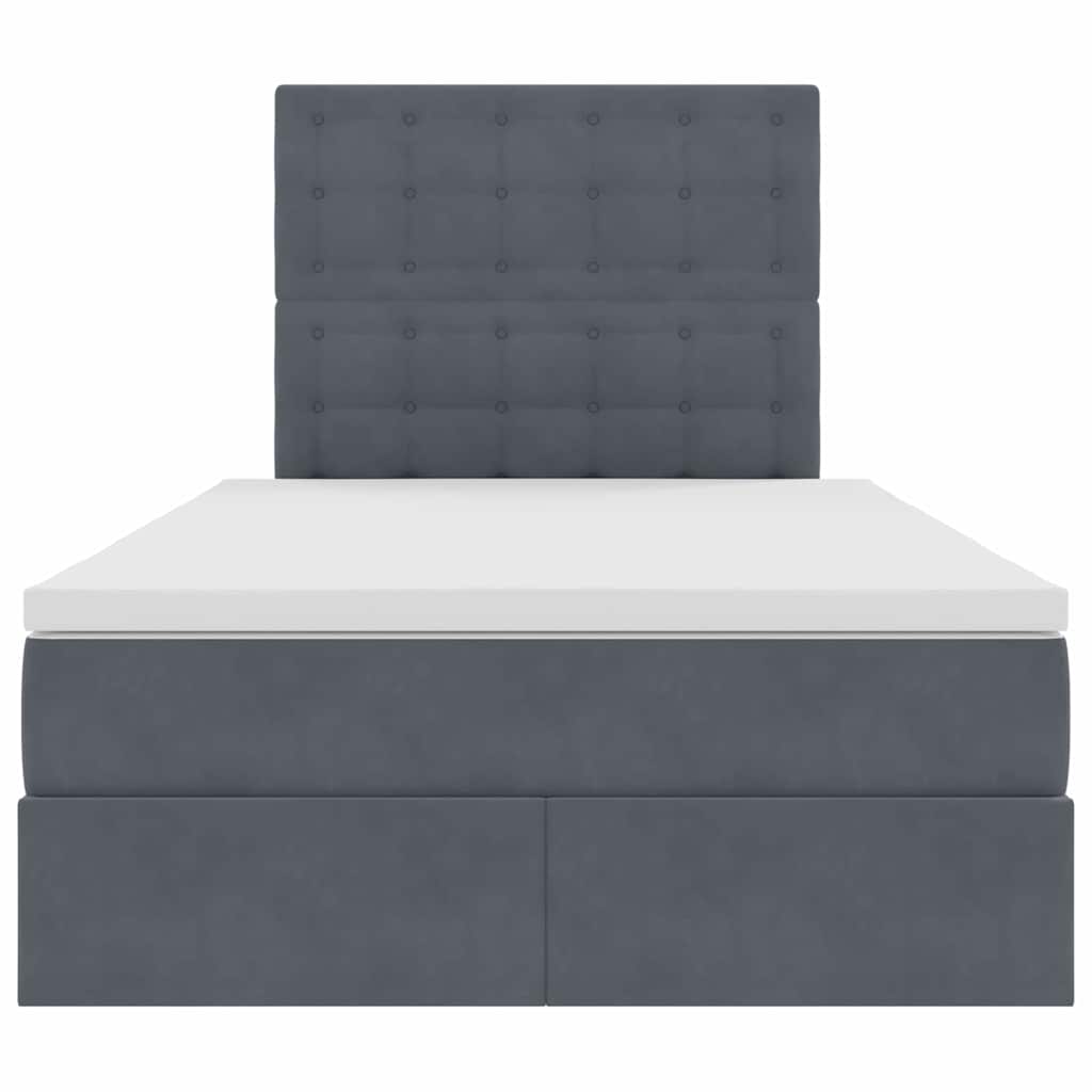 Letto con testiera Grigio scuro 120 x 200 cm Velluto