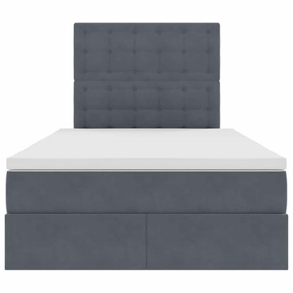 Letto con testiera Grigio scuro 120 x 200 cm Velluto