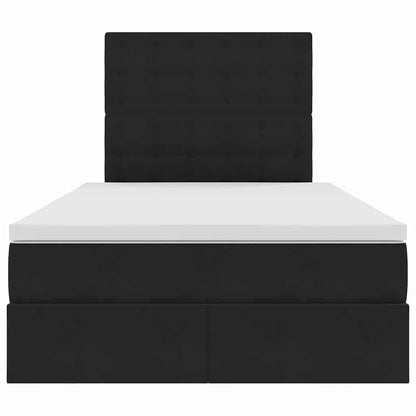Letto con contenitore LED e materasso Nero 120 x 200 cm Velluto | homemem39