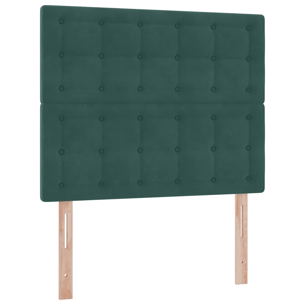 Letto con luci a strisce a LED Verde Scuro 120 x 200 cm Velluto