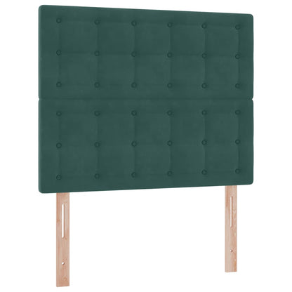 Letto con luci a strisce a LED Verde Scuro 120 x 200 cm Velluto