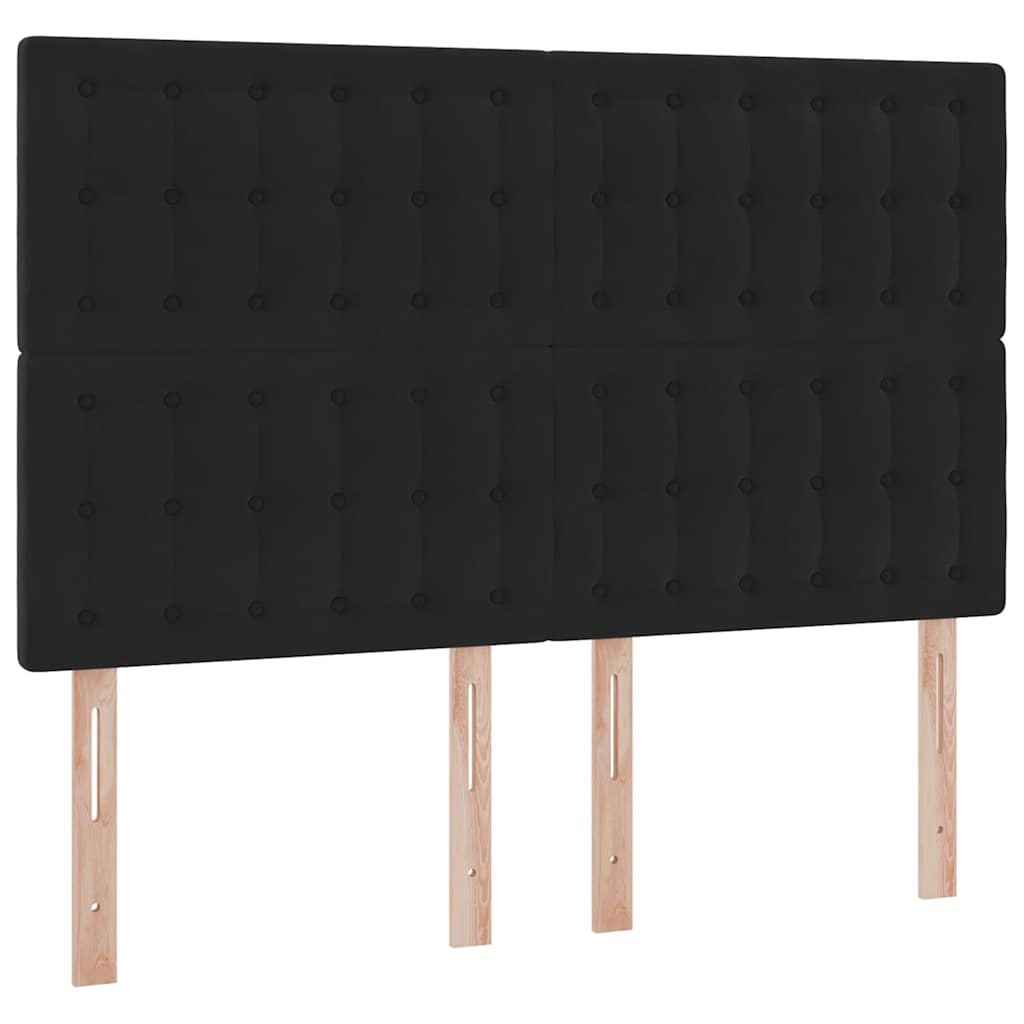 Letto con contenitore LED e materasso Nero 140 x 190 cm Velluto | homemem39