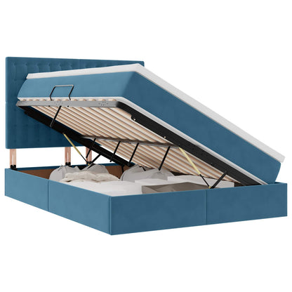 Letto con contenitore LED e materasso Blu Scuro 140 x 190 cm | homemem39