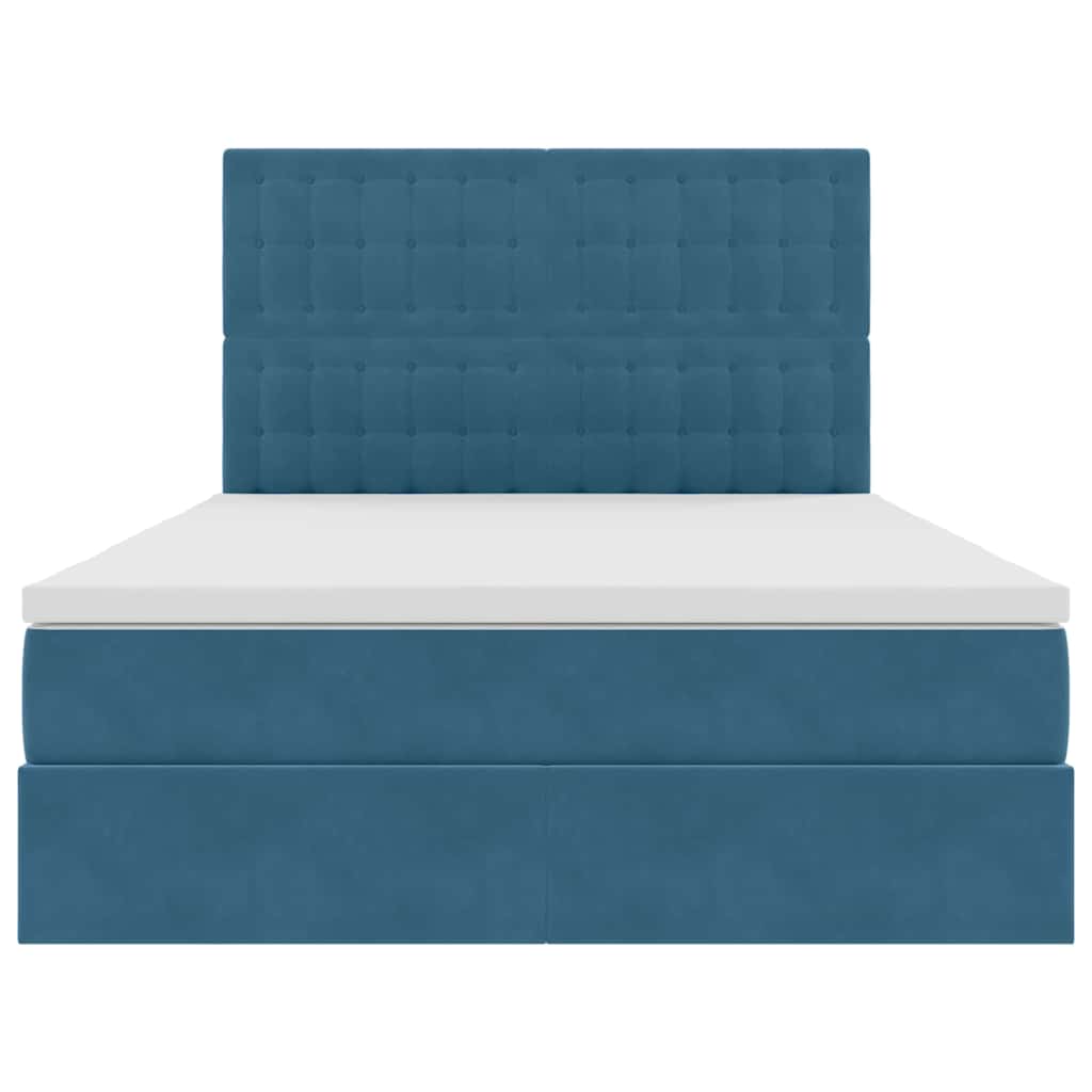 Letto con contenitore LED e materasso Blu Scuro 140 x 190 cm | homemem39