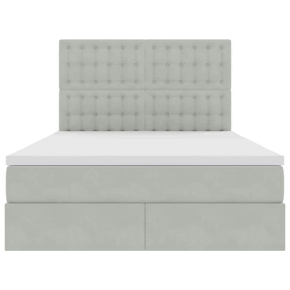 Letto con testiera Grigio chiaro 140 x 200 cm Velluto