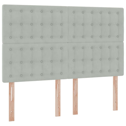 Letto con testiera Grigio chiaro 140 x 200 cm Velluto