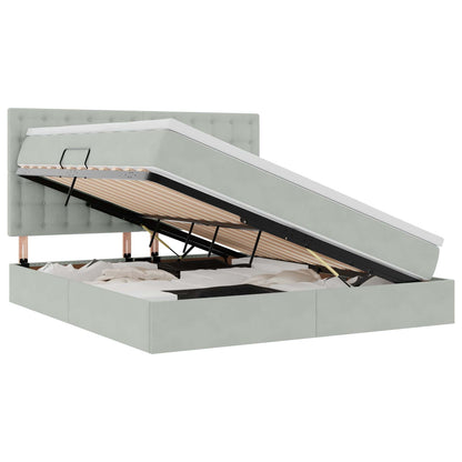 Letto con contenitore LED e materasso Grigio Chiaro | homemem39