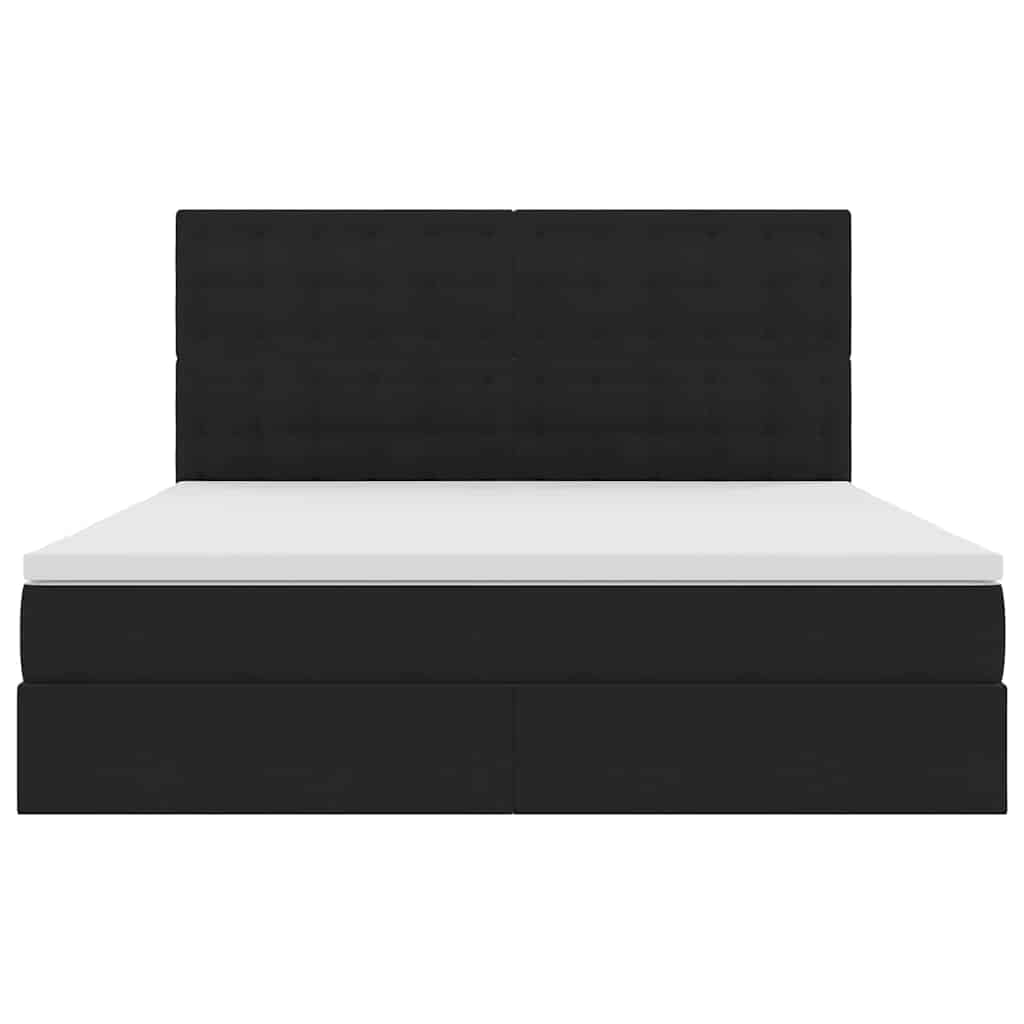 Letto con contenitore LED e materasso Nero 160 x 200 cm Velluto | homemem39