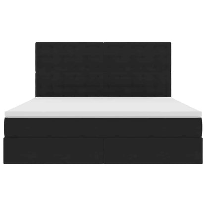Letto con contenitore LED e materasso Nero 160 x 200 cm Velluto | homemem39