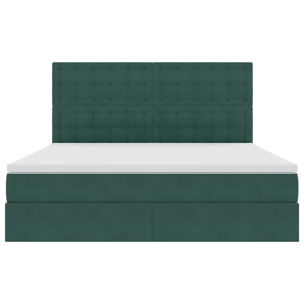 Letto con contenitore LED e materasso Verde Scuro 160 x 200 cm | homemem39