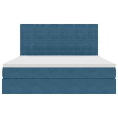 Letto con contenitore LED e materasso Blu Scuro 160 x 200 cm | homemem39