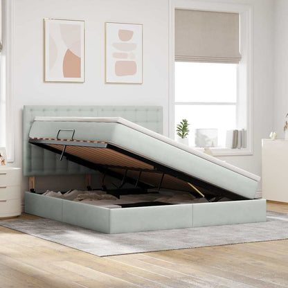 Letto con testiera Grigio chiaro 180 x 200 cm Velluto