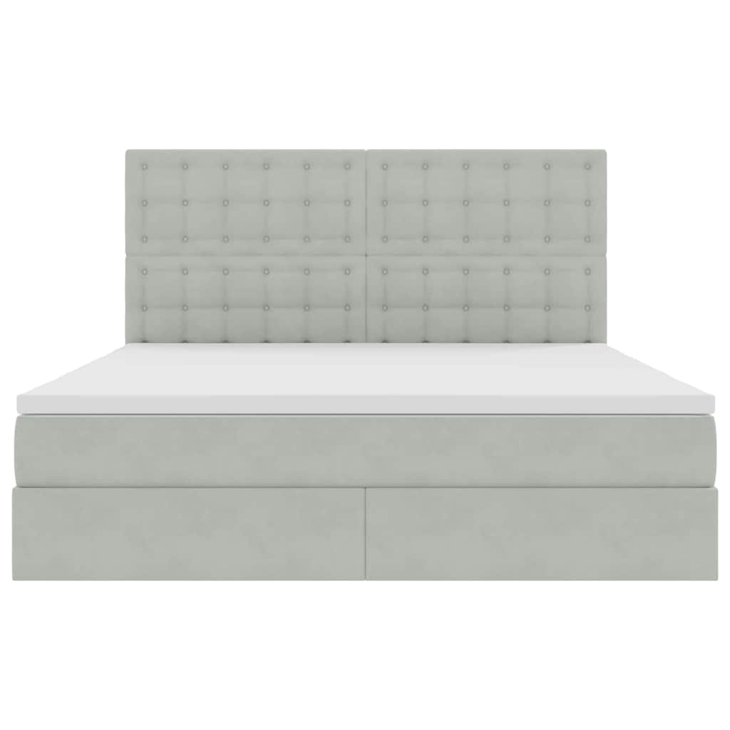 Letto con testiera Grigio chiaro 180 x 200 cm Velluto