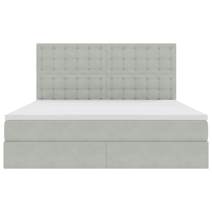 Letto con testiera Grigio chiaro 180 x 200 cm Velluto