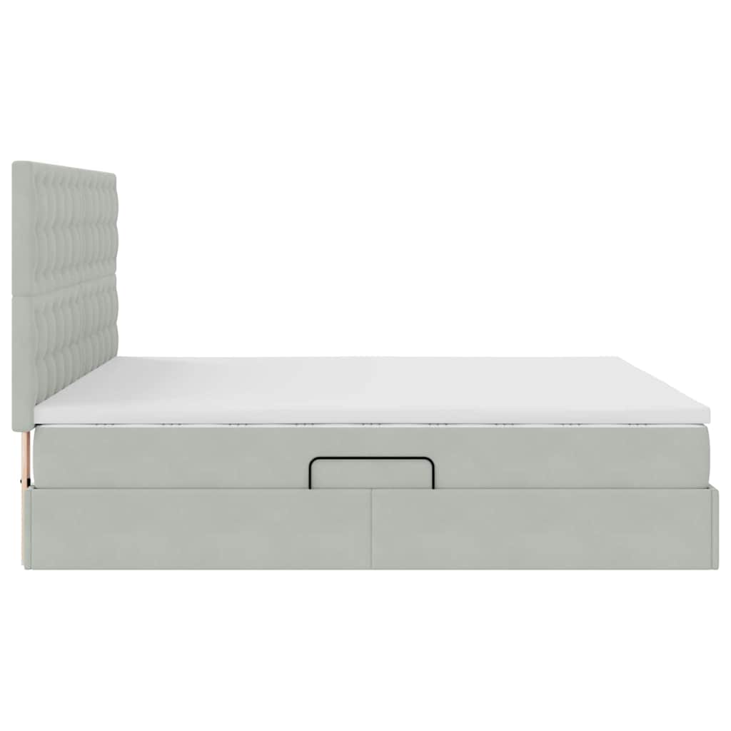 Letto con testiera Grigio chiaro 180 x 200 cm Velluto