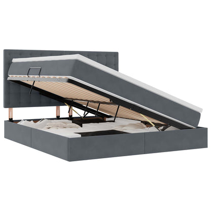 Letto con contenitore LED e materasso Grigio Scuro 180 x 200 cm | homemem39