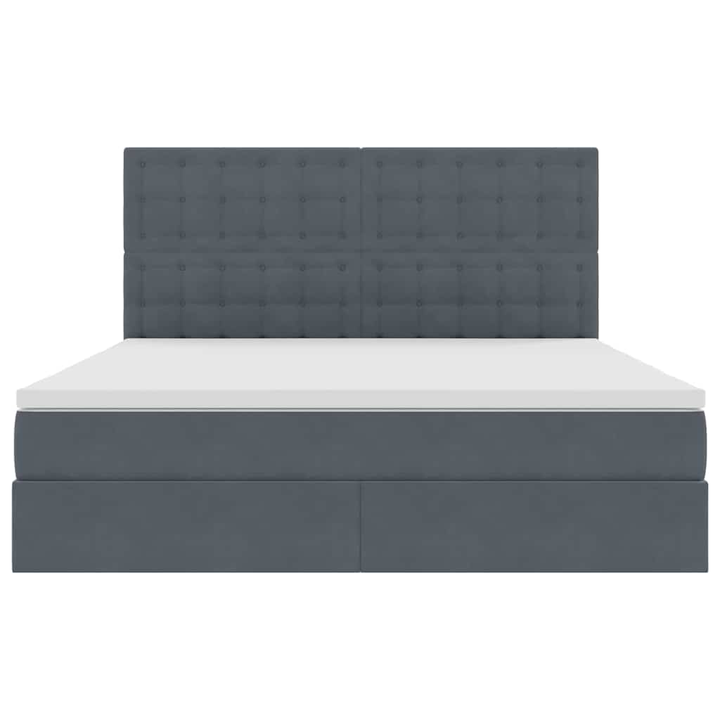 Letto con testiera Grigio scuro 180 x 200 cm Velluto