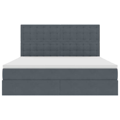 Letto con testiera Grigio scuro 180 x 200 cm Velluto