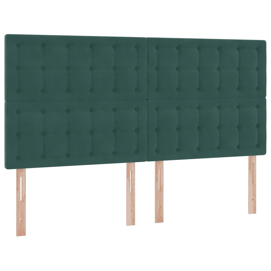 Letto con luci a strisce a LED Verde Scuro 180 x 200 cm Velluto