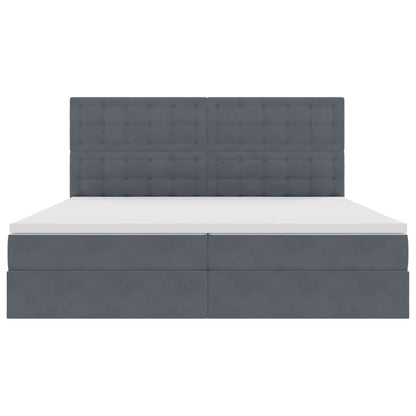 Letto con testiera Grigio scuro 200 x 200 cm Velluto