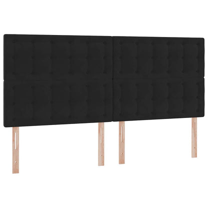 Letto con contenitore LED e materasso Nero 200 x 200 cm Velluto | homemem39