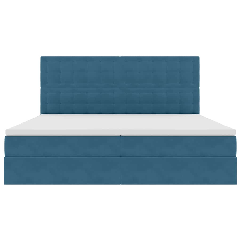 Letto con contenitore LED e materasso Blu Scuro 200 x 200 cm | homemem39