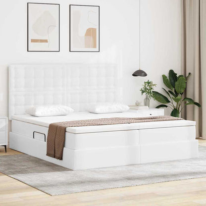 Letto con contenitore e LED Bianco Puro 180 x 200 cm