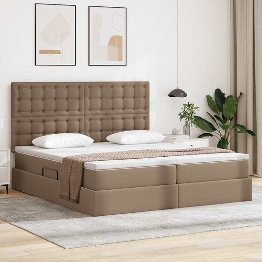 Letto con contenitore e LED Cappuccino 180 x 200 cm | homemem39