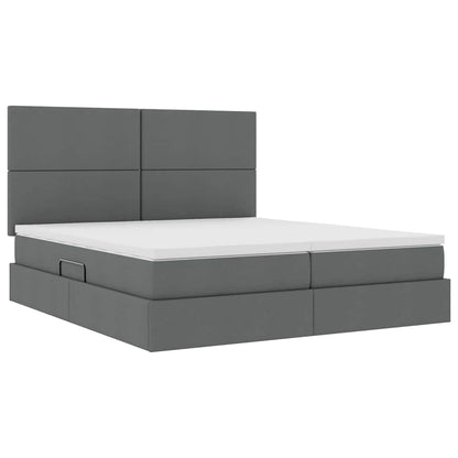 Letto con contenitore LED e materasso Grigio Scuro 180 x 200 cm