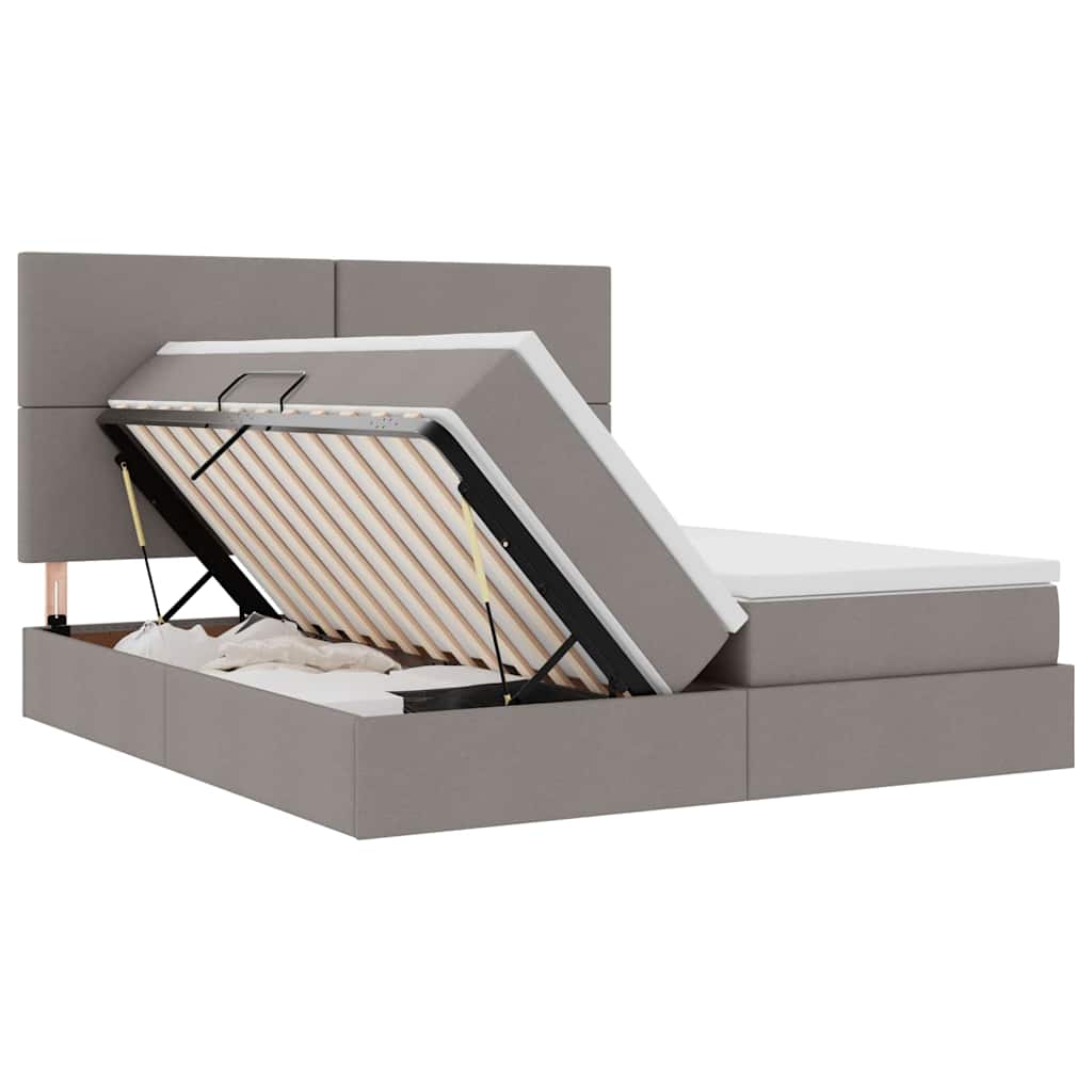 Letto con contenitore LED e materasso Tortora 180 x 200 cm