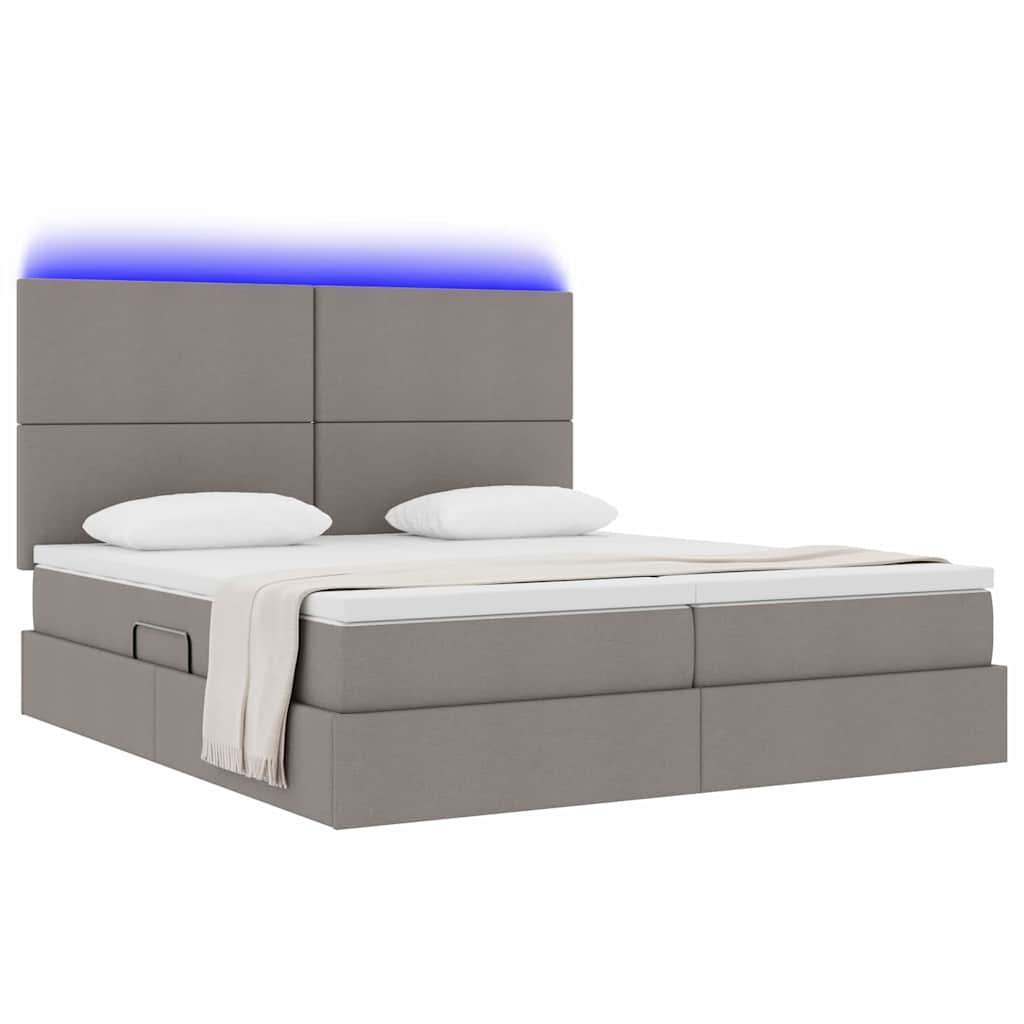 Letto con contenitore LED e materasso Tortora 180 x 200 cm