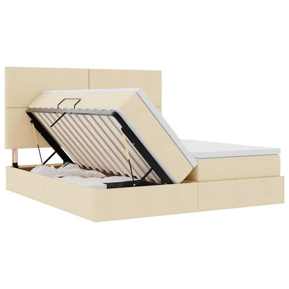 Letto con contenitore LED e materasso Crema 180 x 200 cm