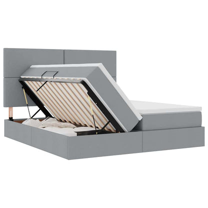 Letto con contenitore LED e materasso Grigio Chiaro
