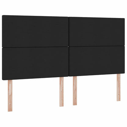 Letto con contenitore LED e materasso Nero 200 x 200 cm Tessuto