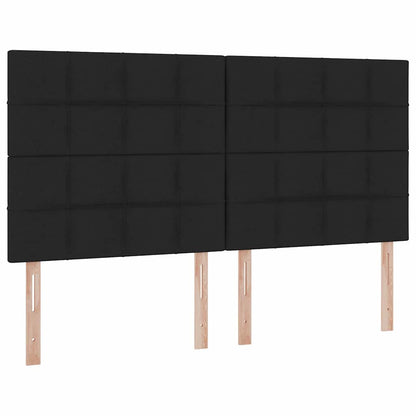 Letto con contenitore LED e materasso Nero 180 x 200 cm Tessuto