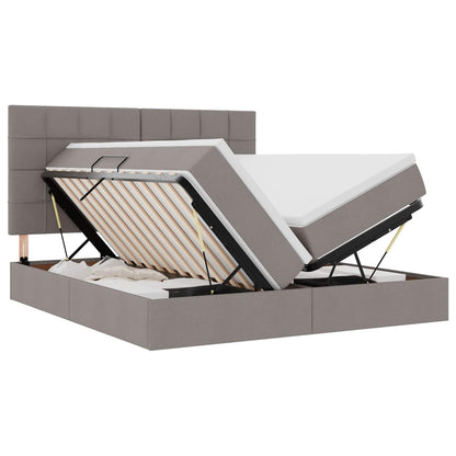 Letto con contenitore LED e materasso Tortora 200 x 200 cm
