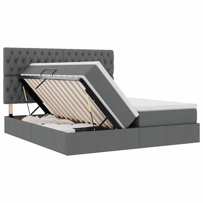 Letto con contenitore LED e materasso Grigio Scuro 180 x 200 cm
