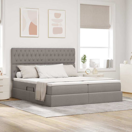 Letto con contenitore LED e materasso Tortora 180 x 200 cm