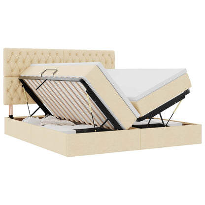 Letto con contenitore LED e materasso Crema 180 x 200 cm