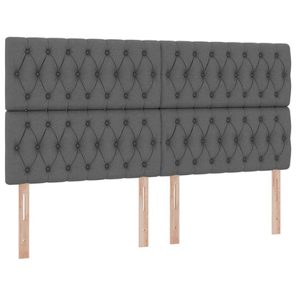 Letto con contenitore LED e materasso Grigio Scuro 200 x 200 cm